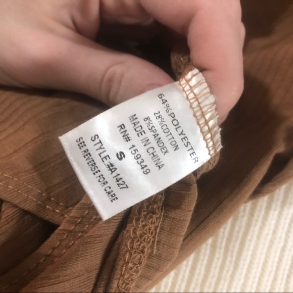 Mocha Brown Backless Mockneck Long Sleeve Bodysuit - Picture 10 of 10